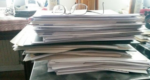Image of a pile of papers