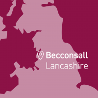 Map of UK showing where Becconsall is